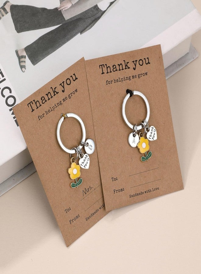 GINAZL Flower Keychain Teacher Appreciation Gifts Daycare Teachers Thank You Gift Initial Keychain Charistmas Birthday Valentines Day Gifts for Art Teacher Gift First Day Of School Present (A) - Image 4